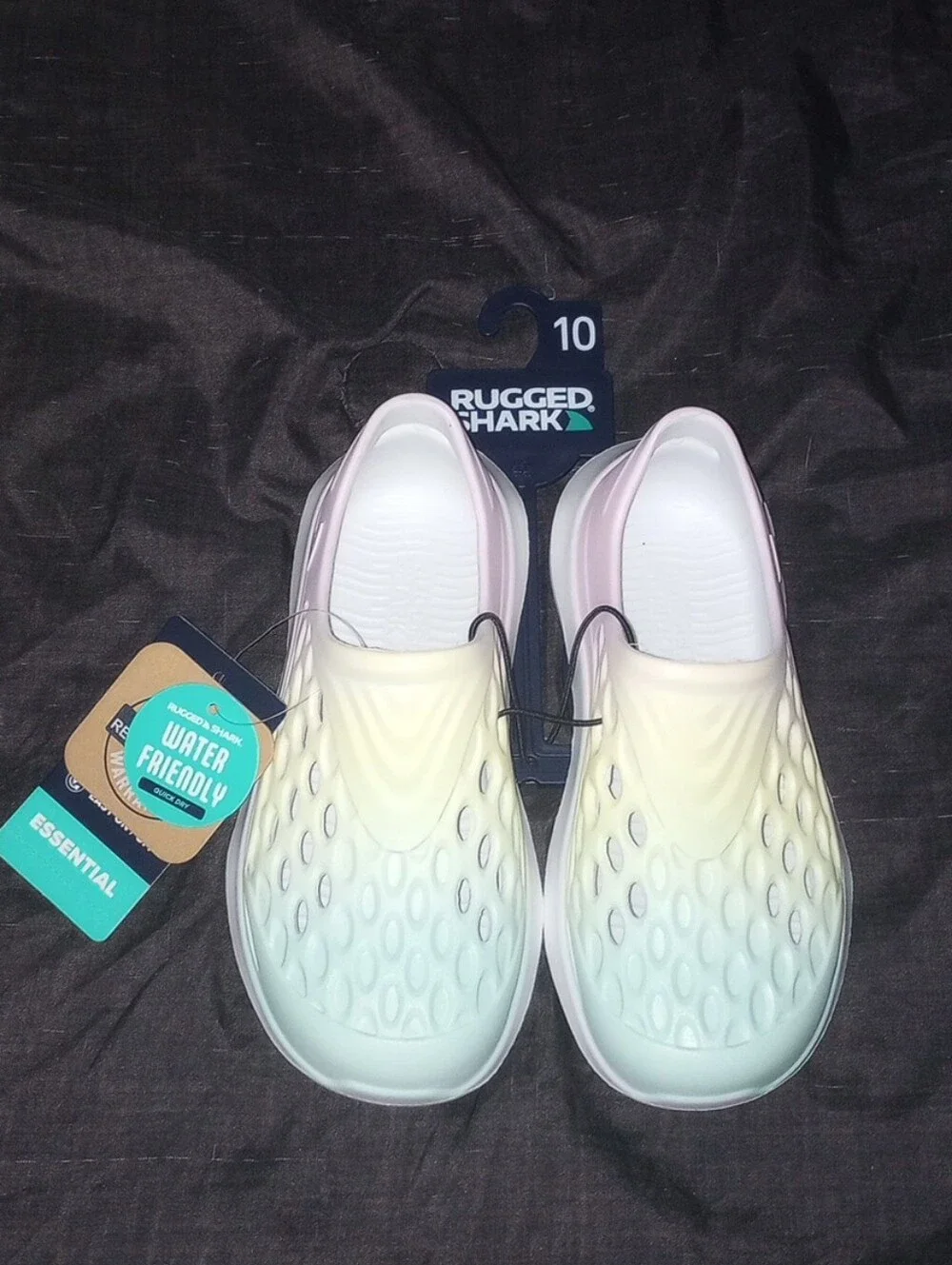 NWT Rugged Shark Slip-On Clogs in Pastel Ombre, Size 10